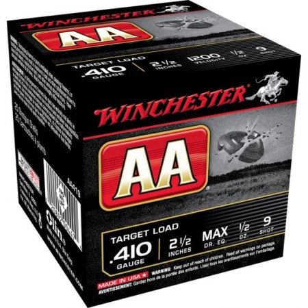 Winchester Ammunition AA 2.5" 410 Gauge Ammo 9, 25/box - AA419