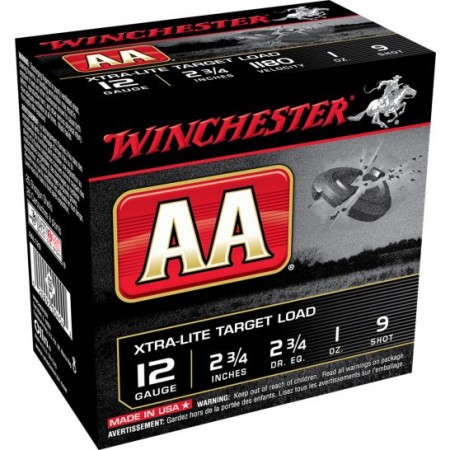 Winchester Ammunition AA Xtra-Lite 2.75" 12 Gauge Ammo 9, 25/box - AAL129