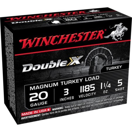 Winchester Ammunition Double X Magnum 3" 20 Gauge Ammo 5, 10/box - X203XCT5