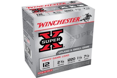 Winchester Ammunition Super-X Heavy Game Load 2.75" 12 Gauge Ammo 7-1/2, 25/box - XU12SP7