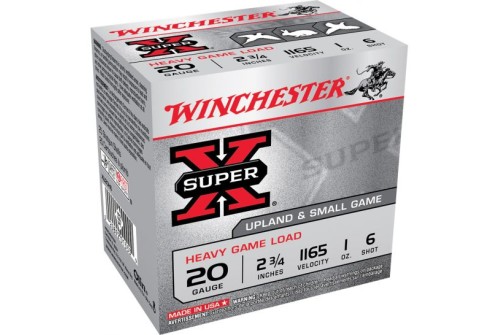 Winchester Ammunition Super-X Heavy Game Load 2.75" 20 Gauge Ammo 6, 25/box - XU20H6