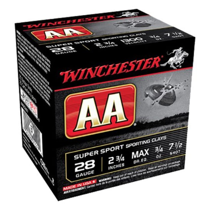 Winchester Ammunition AA Super Sport 2.75" 28 Gauge Ammo 7-1/2, 25/box - AASC287