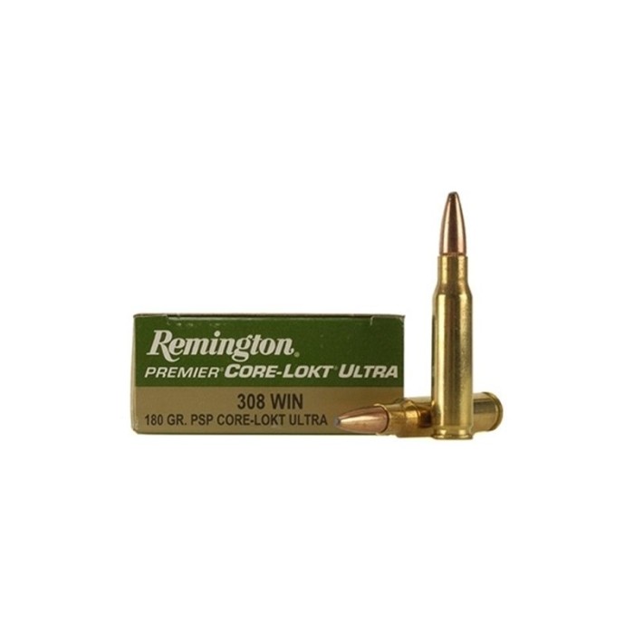 Remington 308 Winchester 180 Grain Premier Core-Lokt Ultra B - Brass Casing