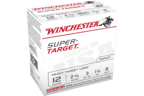 Winchester Ammunition Super Target Heavy 2.75" 12 Gauge Ammo 8, 25/box - TRGT12M8