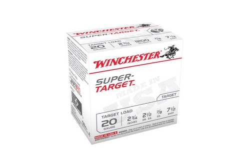 Winchester Ammunition Super Target 2.75" 20 Gauge Ammo 7-1/2, 25/box - TRGT207