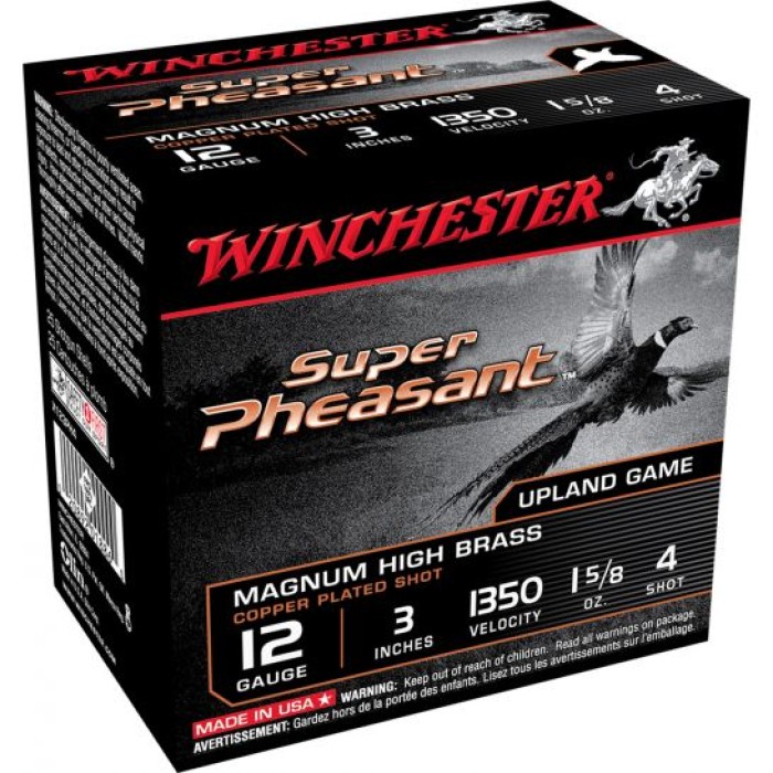 Winchester Ammunition Super Pheasant Magnum High Brass 3" 12 Gauge Ammo 4, 25/box - X123PH4