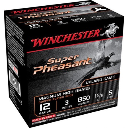 Winchester Ammunition Super Pheasant Magnum High Brass 3" 12 Gauge Ammo 5, 25/box - X123PH5