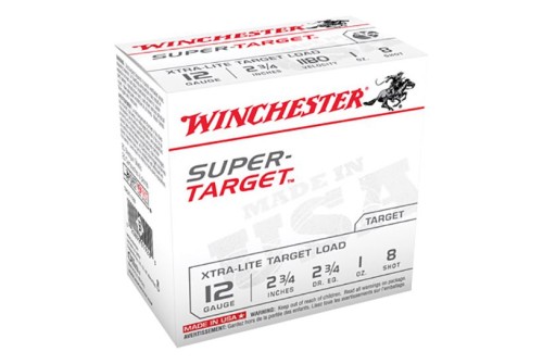 Winchester Ammunition Super Target Xtra-Lite 2.75" 12 Gauge Ammo 8, 25/box - TRGTL128