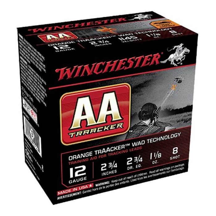 Winchester Ammunition AA Orange Traacker Wad Tech 2.75" 12 Gauge Ammo 8, 25/box - AA128TO