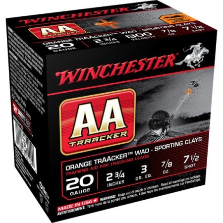 Winchester Ammunition AA Orange Traacker Wad Tech 2.75" 20 Gauge Ammo 7-1/2, 25/box - AASC207TO