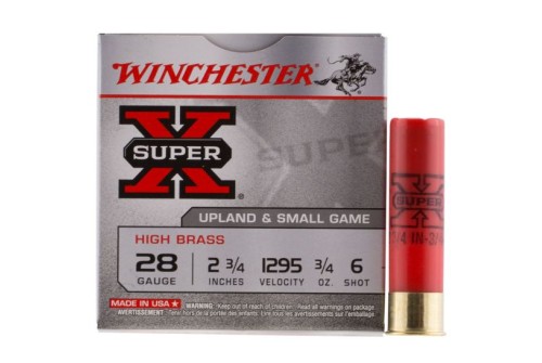 Winchester Ammunition Super-X High Brass 2.75" 28 Gauge Ammo 6, 25/box - X286