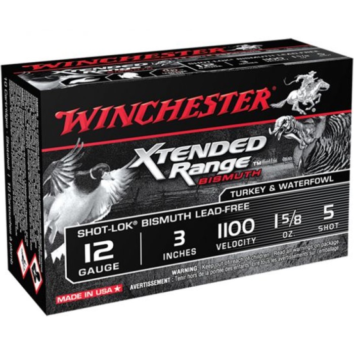 Winchester Ammunition Xtended Range Bismuth Shot-Lok 3" 12 Gauge Ammo 5, 10/box - XRB1235