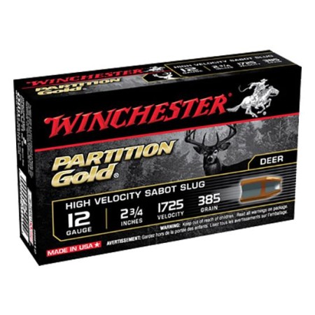 Winchester Ammunition Partition Gold 2.75" 12 Gauge Ammo, 5/box - SSP12