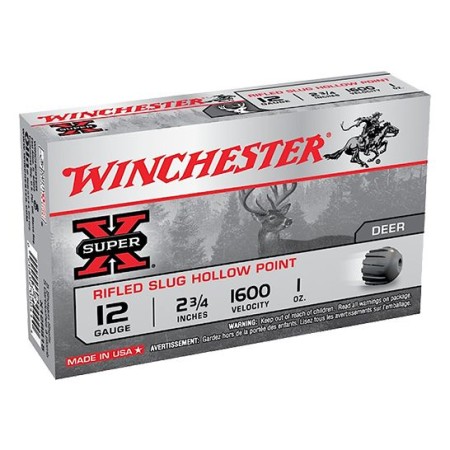 Winchester Ammunition Super-X Zinc Slug 2.75" 12 Gauge Ammo, 5/box - X12RS15LF