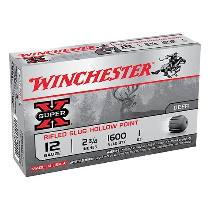 Winchester Ammunition Super-X Zinc Slug 2.75" 12 Gauge Ammo, 5/box - X12RS15LF