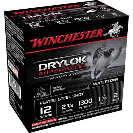 Winchester Ammunition Drylock Super Steel Magnum 2.75" 12 Gauge Ammo 2, 25/box - XSM122
