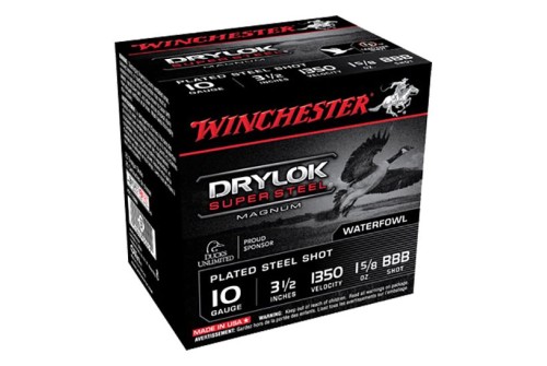 Winchester Ammunition Drylock Super Steel Magnum 3.5" 10 Gauge Ammo BBB, 25/box - XSC10BBB