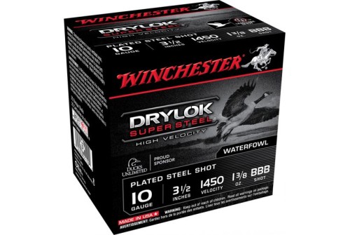 Winchester Ammunition Drylock Super Steel 3.5" 10 Gauge Ammo BBB, 25/box - SSH10BBB