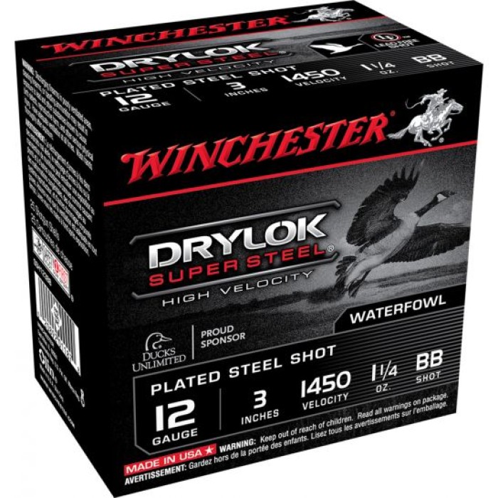 Winchester Ammunition Drylock Super Steel 3" 12 Gauge Ammo BB, 25/box - SSH123BB