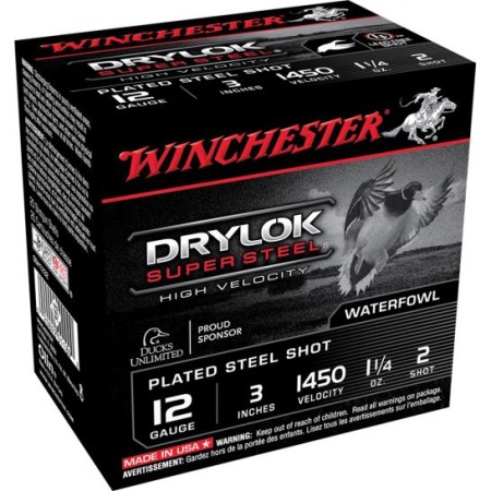 Winchester Ammunition Drylock Super Steel 3" 12 Gauge Ammo 2, 25/box - SSH1232