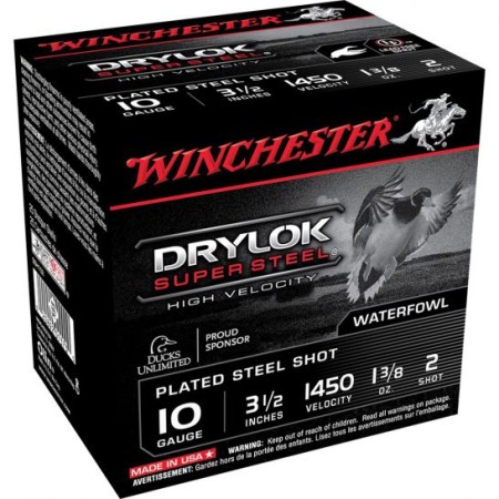 Winchester Ammunition Drylock Super Steel 3.5" 10 Gauge Ammo 2, 25/box - SSH102