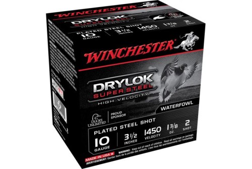 Winchester Ammunition Drylock Super Steel 3.5" 10 Gauge Ammo 2, 25/box - SSH102