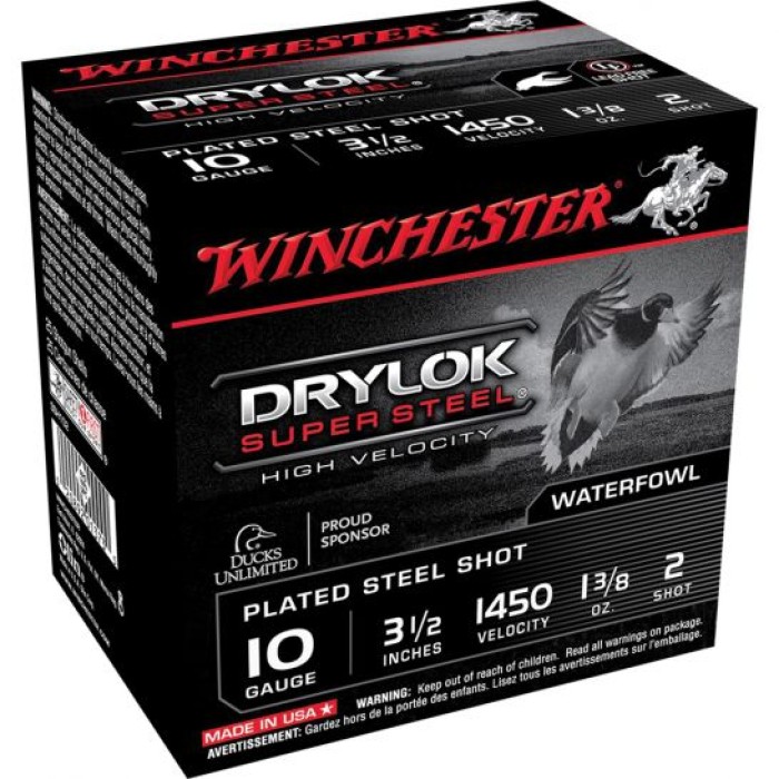 Winchester Ammunition Drylock Super Steel 3.5" 10 Gauge Ammo 2, 25/box - SSH102