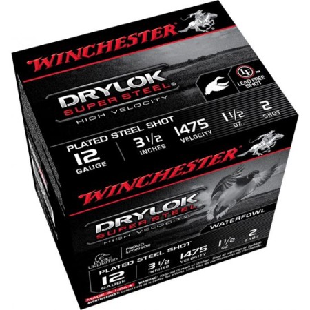 Winchester Ammunition Drylock Super Steel 3.5" 12 Gauge Ammo 2, 25/box - SSH12LH2