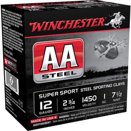 Winchester Ammunition AA Steel 2.75" 12 Gauge Ammo 7-1/2, 25/box - AASCL12S7