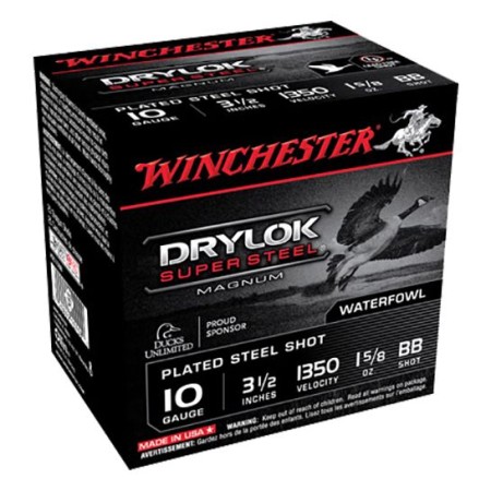 Winchester Ammunition Drylock Super Steel Magnum 3.5" 10 Gauge Ammo BB, 25/box - XSC10BB