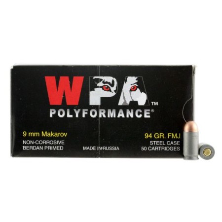 Wolf Performance PolyFormance 94 gr Full Metal Jacket 9x18mm Makarov Ammo, 1000 Rounds - 918FMJ