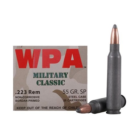 Wolf Performance Military Classic 55 gr Soft Point .223 Rem/5.56 Ammo, 20/box - MC22355SP