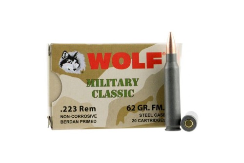 Wolf WPA Military Classic, .223 Remington, FMJ, 62 Grain, 500 Rounds