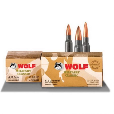 Wolf Performance Military Classic 168 gr Soft Point .308 Win/7.62 Ammo, 500/case - MC308SP168
