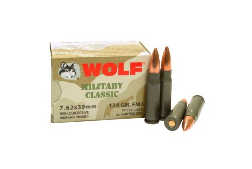 Wolf Military Classic, 7.62x39mm, FMJ, 124 Grain, 1,000 Rounds