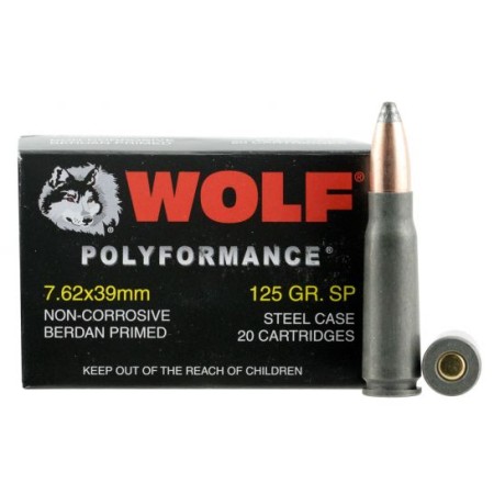 Wolf Performance Ammo Polyformance Steel 7.62 X 39 125 Grain 20-Rounds SP