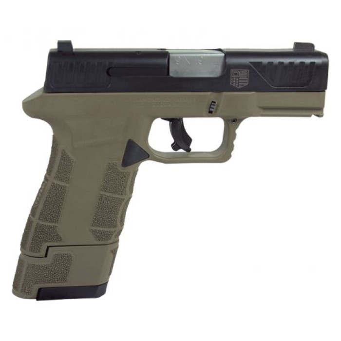 Diamondback Firearms AM2 Sub-Compact 9x19mm Pistol w/ Laser and Holster, FDE - DBAM29VLHFDE