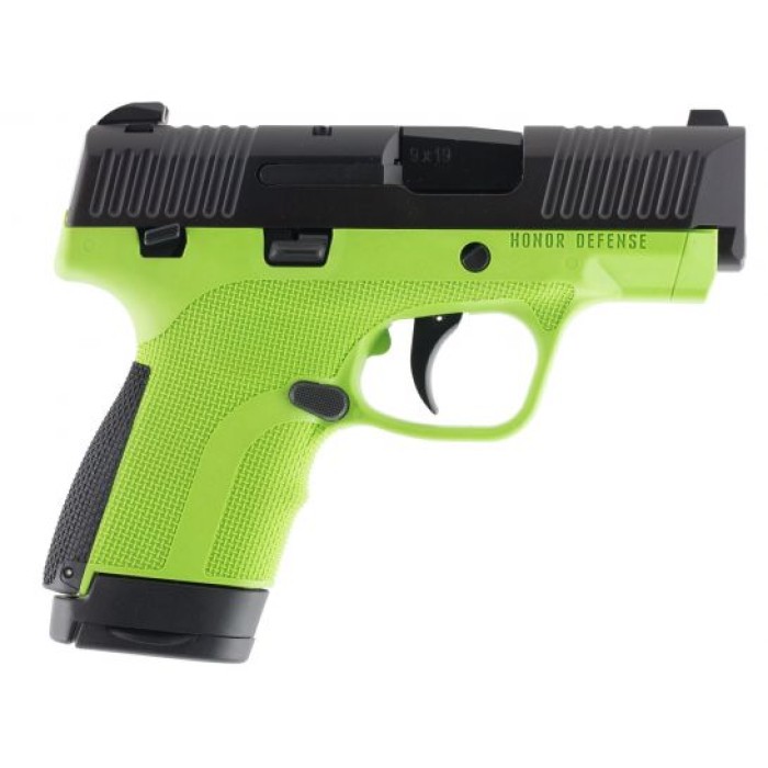 Honor Defence Honor Guard Sub-Compact 9mm Pistol, Acid Green - HG9SCMSAG