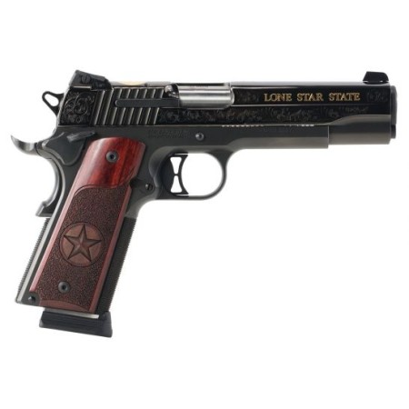 Sig Sauer 1911 Texas Engraved Gold .45 ACP Pistol, Hardcoat Anodized Black - 191145TXG