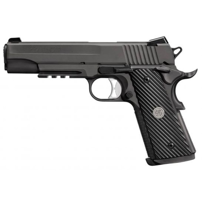 Sig Sauer 1911 Tacops Full-Size 10mm Semi-Automatic Pistol, Black Nitron - 1911R-10-TACOPS