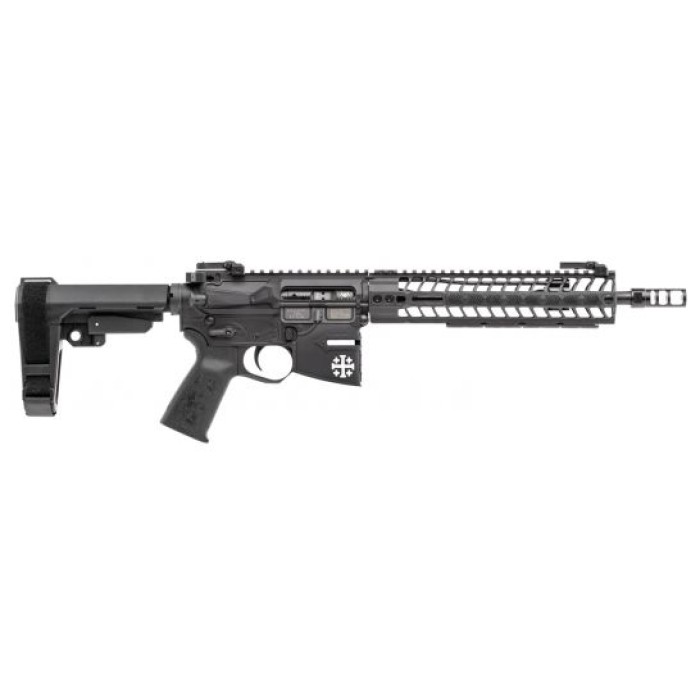 Spikes Tactical Rare Breed Crusader 5.56 Semi-Automatic AR Pistol, Hardcoat Anodized Black/Black Phosphate - STP5620-M1R
