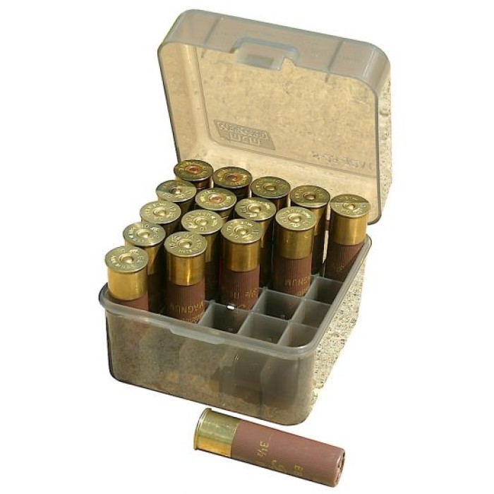 MTM Flip-Top 10 12 Gauge Up to 3.5in 25 Round Clear Smoke Shotshell Box (S25-12M-41)