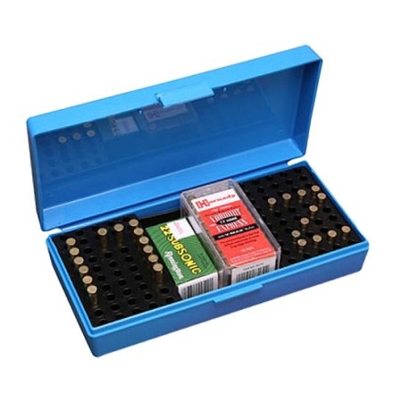 MTM 22 Long Rifle Rimfire Competition 100 Round Blue Ammo Box (SB-200-20)