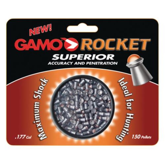 Gamo Rocket, Pellets, 177PEL, Tin, 150/Pack 6321274-C54