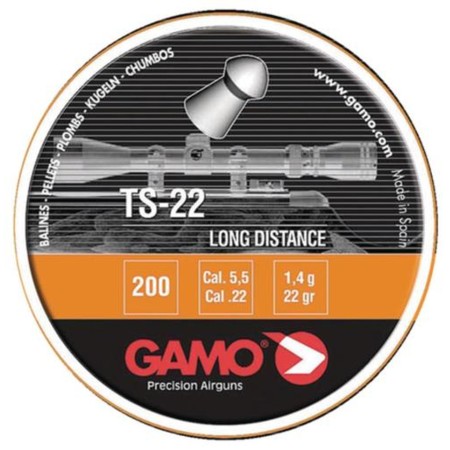 Gamo TS-22, .22 Caliber Pellet, Flat Nose, 200 Per Pack 632176854