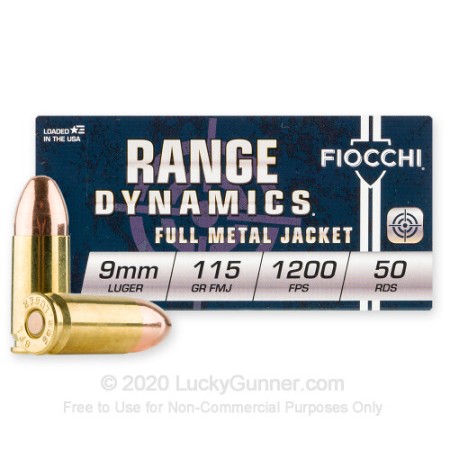 Fiocchi - 9mm - 115 Grain FMJ -  1000 Rounds