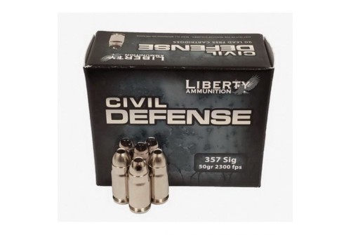 Liberty Ammunition Civil Defense, Liberty La-cd-357sig-053  357sig  50gr 20/box