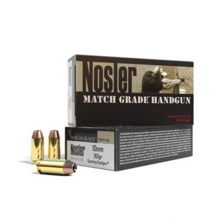 Nosler 51412 Match Grade  10mm Auto 180 gr Jacketed Hollow Point (JHP) 50 Bx/ 10 Cs