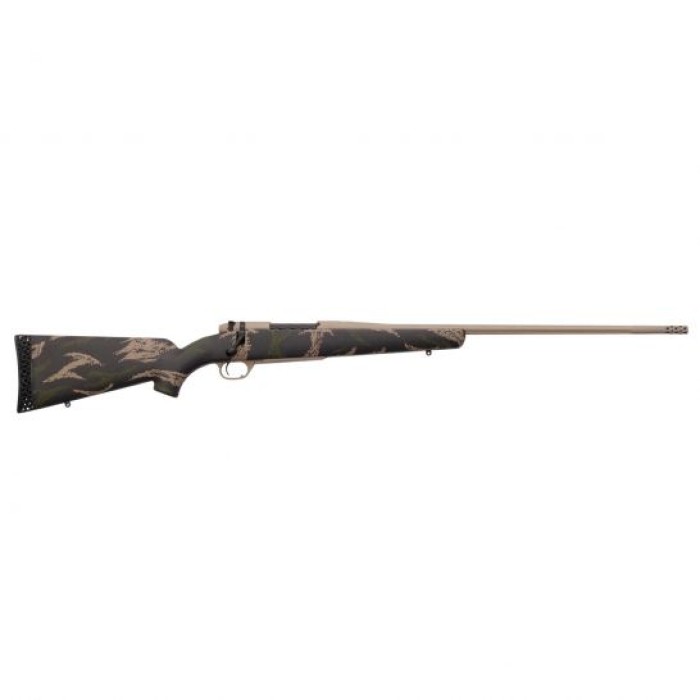 Weatherby Mark V Backcountry .6.5-300 Weatherby Mag Bolt Action LH Rifle, Green and Tan Sponge Pattern Accent - MBC01N653WL8B