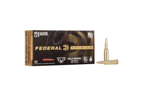 Federal Gold Medal 80.5 gr BBTT .224 Valkyrie Ammo, 20/pack - GM224VLKBH2